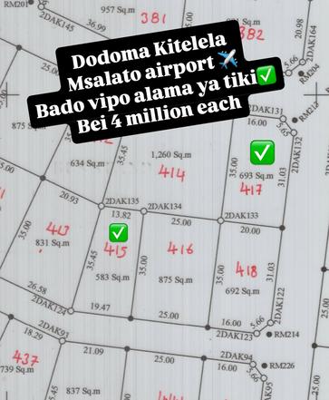 Residential Plot for Sale in Dodoma Residential Plot for Sale in Dodoma