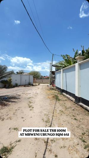 Residential Plot for Sale in Mbweni Ubungo, Dar Es Salaam (641 sqm)