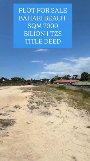 Plot for sale in Bahari Beach, Dar Es Salaam sqm 7000 Plot for sale in Bahari Beach, Dar Es Salaam sqm 7000