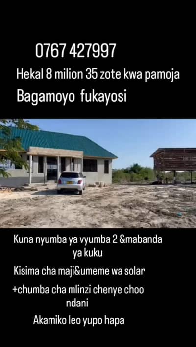Nyumba ya vyumba viwili inauzwa Fukayosi, Pwani