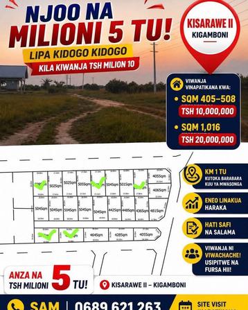 Viwanja vinauzwa Kisarawe II, Dar Es Salaam (404 sqm) Viwanja vinauzwa Kisarawe II, Dar Es Salaam (404 sqm)