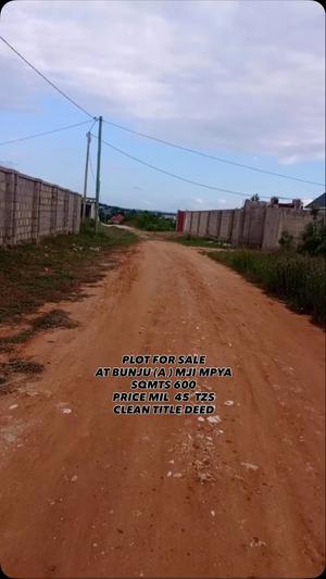 Plot for sale in Bunju A Mji Mpya, Dar Es Salaam sqm 600 Plot for sale in Bunju A Mji Mpya, Dar Es Salaam sqm 600