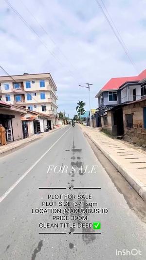 Plot for sale in Makumbusho, Dar Es Salaam sqm 371