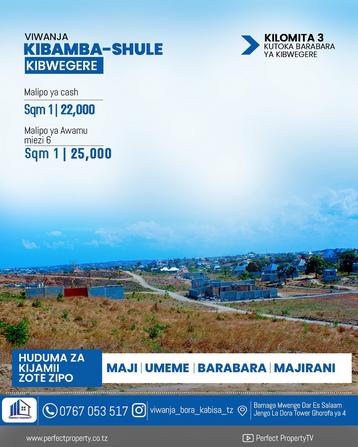 Viwanja vinauzwa Kibamba Shule-Kibwegere, Dar Es Salaam sqm 400