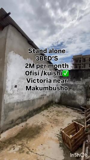 Nyumba ya vyumba vitatu inapangishwa Victoria, Dar Es Salaam