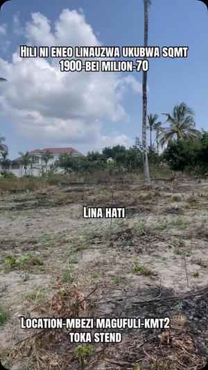 Plot for sale in Mbezi Magufuli, Dar Es Salaam sqm 1900