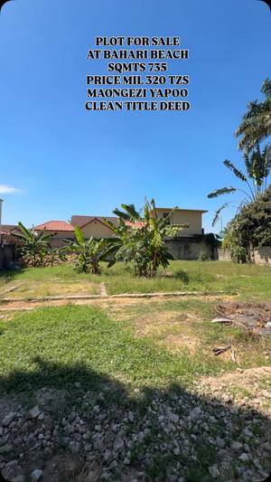 Kiwanja kinauzwa Bahari Beach, Dar Es Salaam sqm 735