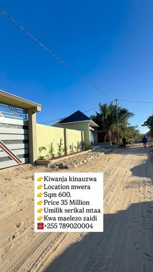 Kiwanja kinauzwa Mwera, Tanga sqm 600