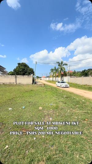 Kiwanja kinauzwa Mbweni Mpiji, Dar Es Salaam sqm 1000 Kiwanja kinauzwa Mbweni Mpiji, Dar Es Salaam sqm 1000