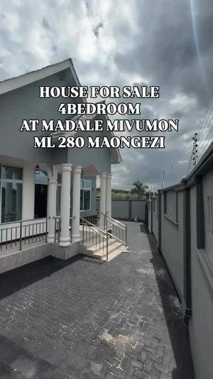 Nyumba ya vyumba vinne inauzwa Madale Mivumoni, Dar Es Salaam (500 sqm)