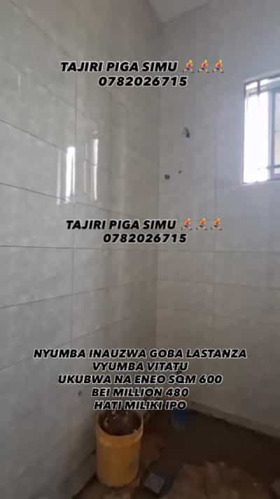 Nyumba ya vyumba vitatu inauzwa Goba, Dar Es Salaam (600 sqm)