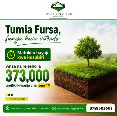 Viwanja vinauzwa Buyuni, Dar Es Salaam (471 sqm)