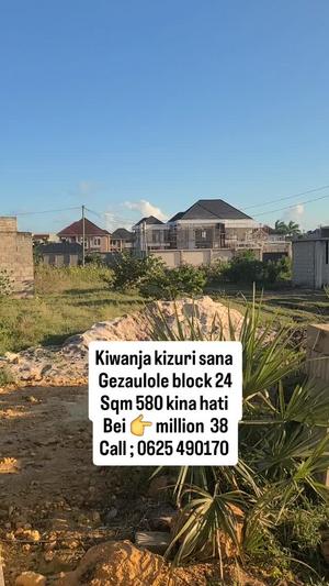 Kiwanja kinauzwa Gezaulole, Dar Es Salaam sqm 580