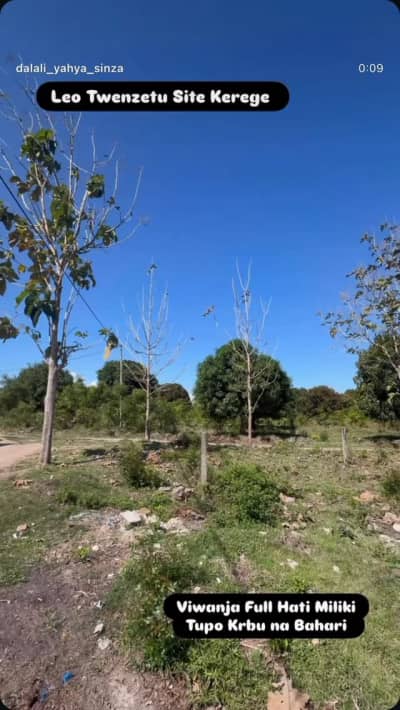 Viwanja vinauzwa Kerege, Pwani