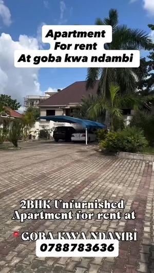 Apartment ya vyumba viwili inapangishwa Goba Kwa Ndambi, Dar Es Salaam