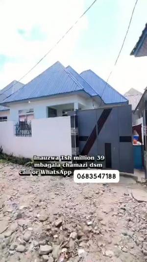 Nyumba ya vyumba vitatu inauzwa Mbagala Chamazi, Dar Es Salaam