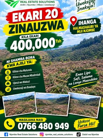 Farm for Sale in Ihanga, Njombe (20 acre)