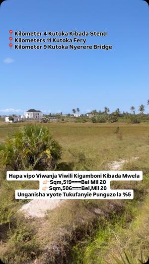 Plots for sale in Kibada Mwela, Dar Es Salaam sqm 506 Plots for sale in Kibada Mwela, Dar Es Salaam sqm 506