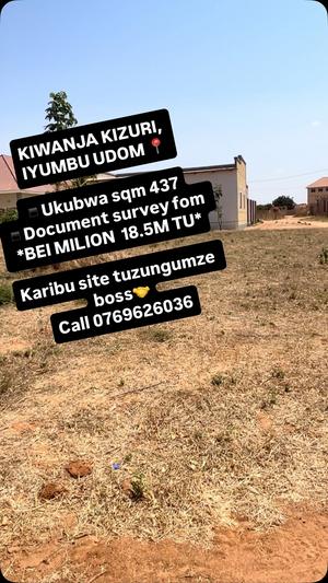 Plot for sale in Iyumbu, Dodoma sqm 437 Plot for sale in Iyumbu, Dodoma sqm 437