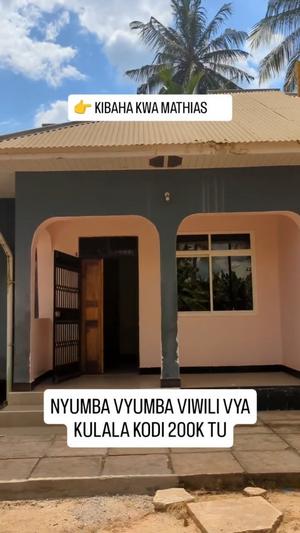 Nyumba ya vyumba viwili inapangishwa Kibaha Kwa Mathias, Pwani