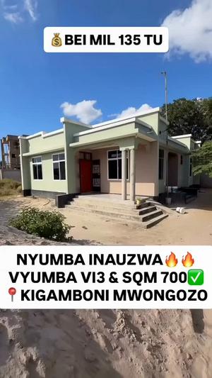3 Bedrooms House for Sale in Kigamboni Mgongo, Dar Es Salaam (700 sqm)