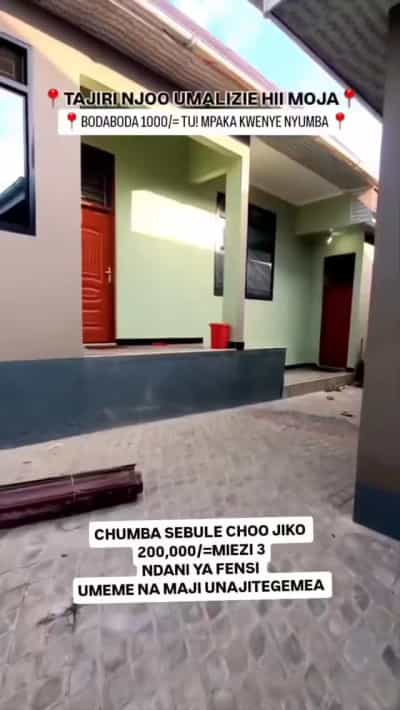 Nyumba ya chumba kimoja inapangishwa Goba Road Mtaa Wa Muhimbili, Dar Es Salaam