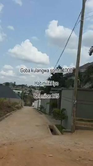 Plot for sale in Goba Kulangwa, Dar Es Salaam sqm 1000