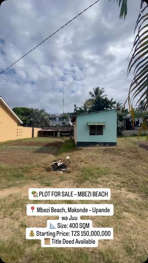 Kiwanja kinauzwa Mbezi Beach Makonde, Dar Es Salaam sqm 400 Kiwanja kinauzwa Mbezi Beach Makonde, Dar Es Salaam sqm 400