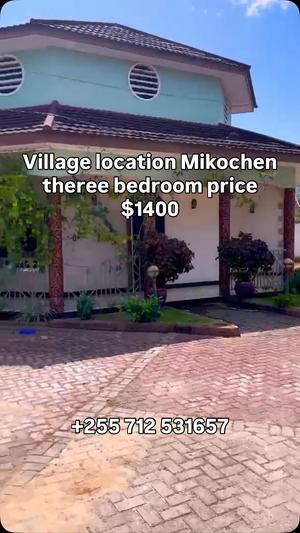 Nyumba ya vyumba vitatu inapangishwa Mikocheni, Dar Es Salaam