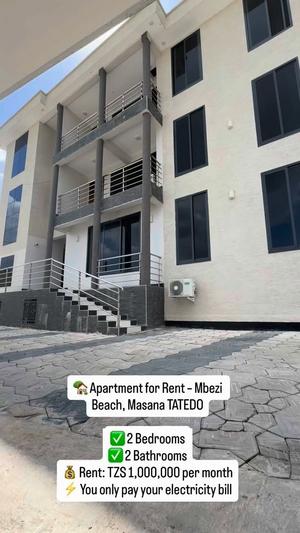 Apartment ya vyumba viwili inapangishwa Mbezi Beach, Masana Tatedo, Dar Es Salaam Apartment ya vyumba viwili inapangishwa Mbezi Beach, Masana Tatedo, Dar Es Salaam