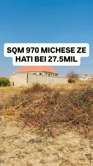 Kiwanja kinauzwa Michese Ze, Dodoma sqm 970 Kiwanja kinauzwa Michese Ze, Dodoma sqm 970