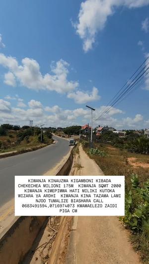 Plot for sale in Kigamboni Kibada Chekechea, Dar Es Salaam sqm 2000 Plot for sale in Kigamboni Kibada Chekechea, Dar Es Salaam sqm 2000