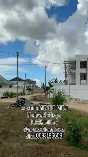 Kiwanja kinauzwa Mbeweni Mpiji, Dar Es Salaam (940 sqm)