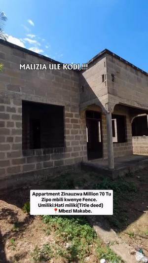 Nyumba ya vyumba viwili inauzwa Mbezi Makabe, Dar Es Salaam (400 sqm)