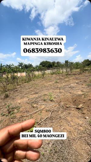 Residential Plot for Sale in Mapinga Kibosha, Pwani (800 sqm)
