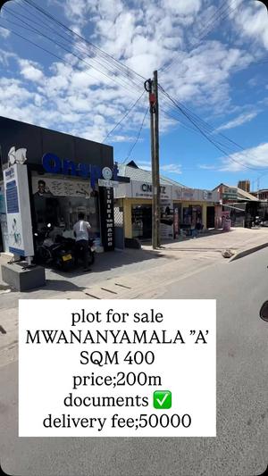 Kiwanja kinauzwa Mwananyamala A, Dar Es Salaam sqm 400 Kiwanja kinauzwa Mwananyamala A, Dar Es Salaam sqm 400