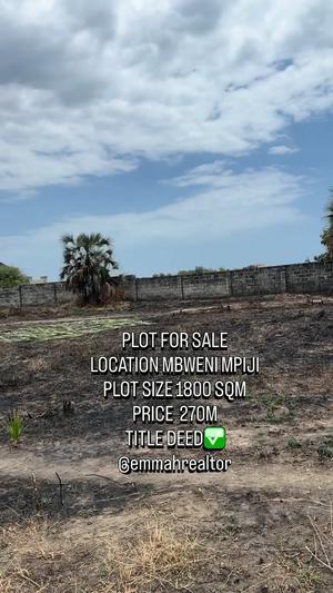 Kiwanja kinauzwa Mbweni Mjini, Dar Es Salaam (1800 sqm) Kiwanja kinauzwa Mbweni Mjini, Dar Es Salaam (1800 sqm)