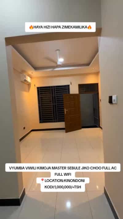 Nyumba ya vyumba viwili inapangishwa Kinondoni, Dar Es Salaam