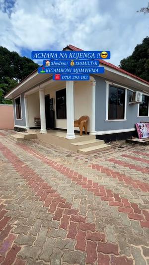 Nyumba ya vyumba vitatu inauzwa Kigamboni Ungindon, Dar Es Salaam (600 sqm)