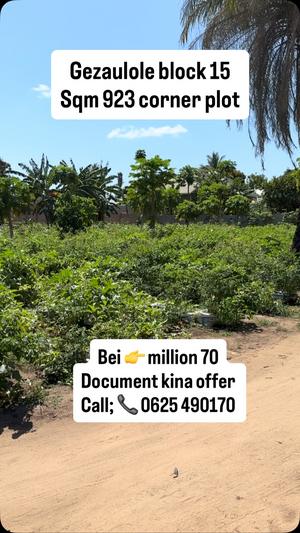 Kiwanja kinauzwa Kigamboni Gezaulole, Dar Es Salaam (923 sqm) Kiwanja kinauzwa Kigamboni Gezaulole, Dar Es Salaam (923 sqm)