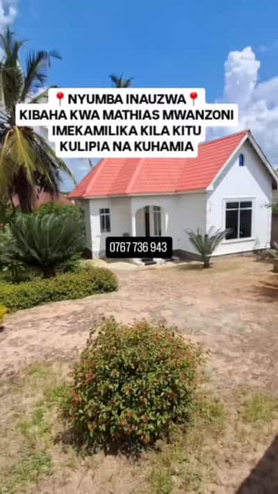 Nyumba ya vyumba vitatu inauzwa Kibaha Kwa Mathias Mwanzoni, Pwani