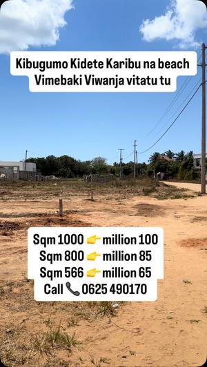Residential Plot for Sale in Kigamboni Kibugumo Kidete, Dar Es Salaam (886 sqm)