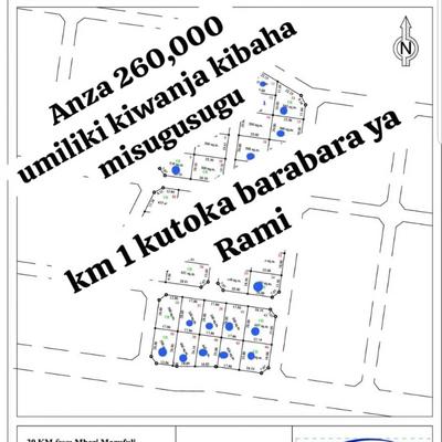Viwanja vinauzwa Kibaha Misugusugu, Pwani (500 sqm)