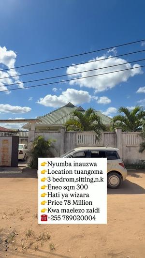 Nyumba ya vyumba vitatu inauzwa Kigamboni Tuangoma, Dar Es Salaam (300 sqm)