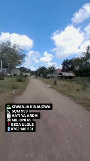 Residential Plot for Sale in Kigamboni Geza Ulole, Dar Es Salaam (959 sqm) Residential Plot for Sale in Kigamboni Geza Ulole, Dar Es Salaam (959 sqm)