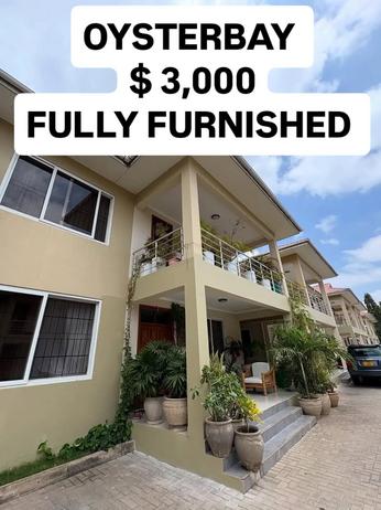 Nyumba (Furnished) ya vyumba vinne inapangishwa Oysterbay, Dar Es Salaam