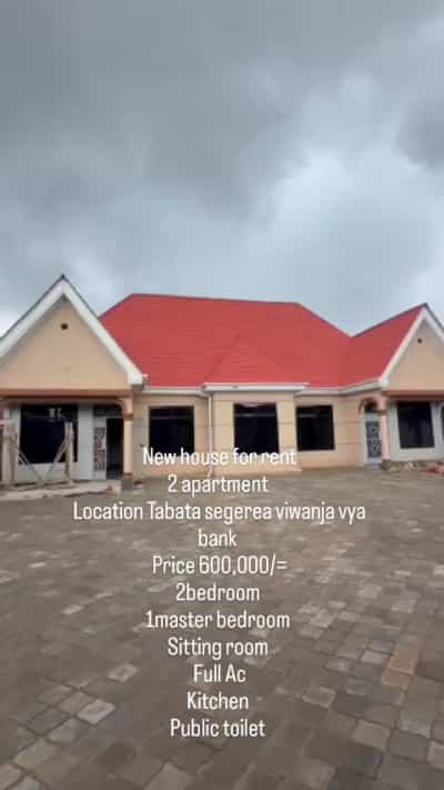 2 Bedrooms Apartment for Rent in Tabata Segerea Viwanja Vya Bank, Dar Es Salaam