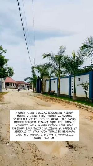 Nyumba ya vyumba vitatu inauzwa Kigamboni Kibada Mwera, Dar Es Salaam (420 sqm) Nyumba ya vyumba vitatu inauzwa Kigamboni Kibada Mwera, Dar Es Salaam (420 sqm)