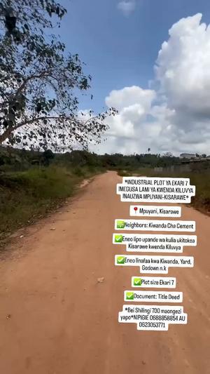 Industrial Plot for Sale in Mpuyani, Kisarawe, Pwani (7 acre)