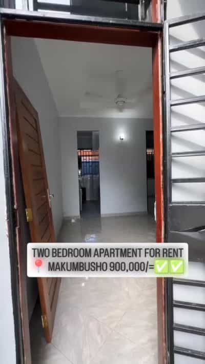 Apartment ya vyumba viwili inapangishwa MAKUMBUSHO, Dar Es Salaam